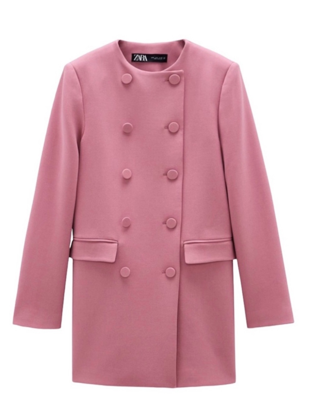 Zara Pink Satin-Lined Coat